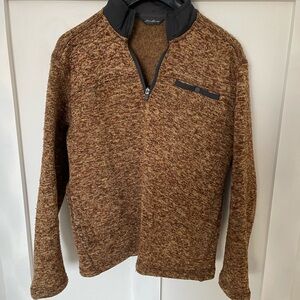 Eddie Bauer Mens Autumn Harvest 1/4 Zip-Up Sweater MENS Medium winter hiking